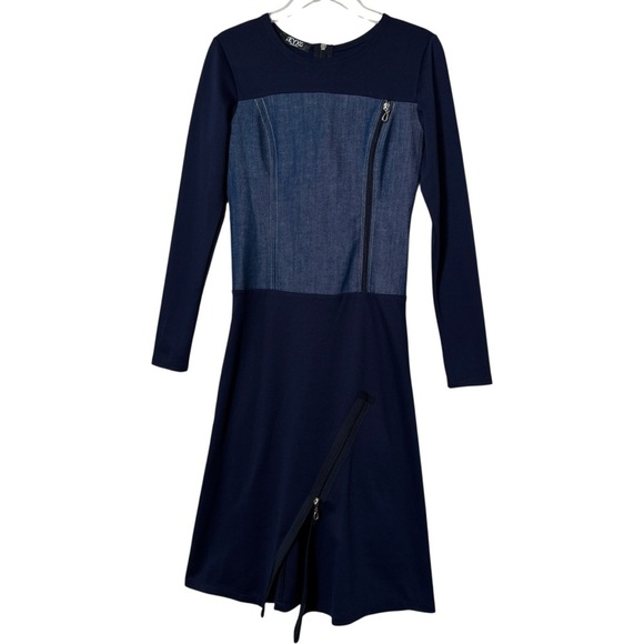 Teyxo Denim Panel Corset Dress M | Gothic Fit & Flare - Picture 2 of 7